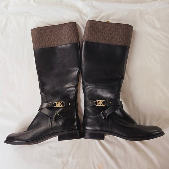 Michael Kors EUC logo winter boots 8 black brown - Picture 4 of 17